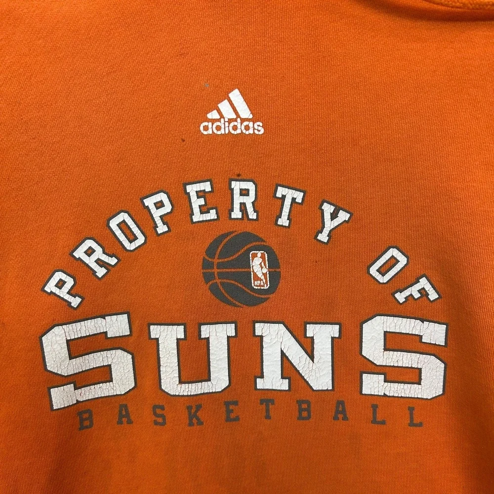 Phoenix Suns Adidas Hoodie Men's Orange Drawstring Basketball Sports Size Large